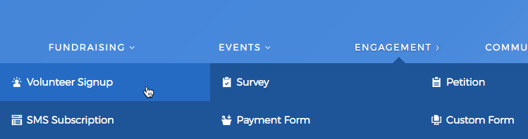 Engagement > Volunteer Signup